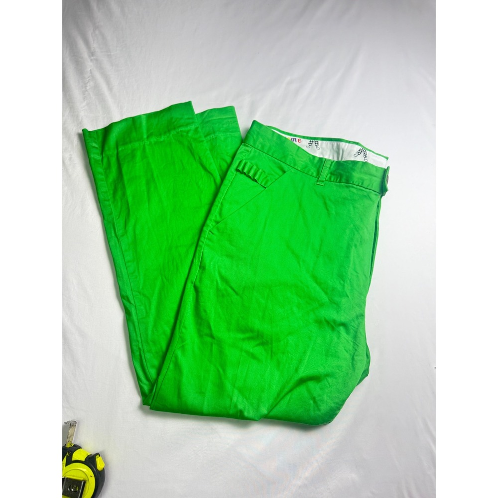 Royal & Awesome Mens Green Golf Trousers Size 38/32 Flat Front Stretch Pants - Picture 3 of 7